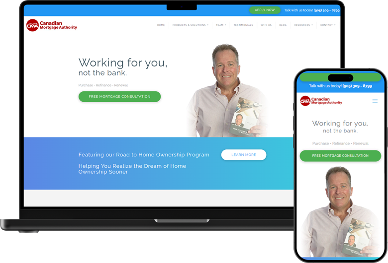 Canadian Mortgage Authority website by Infused Agency for a team of Niagara mortgage brokers