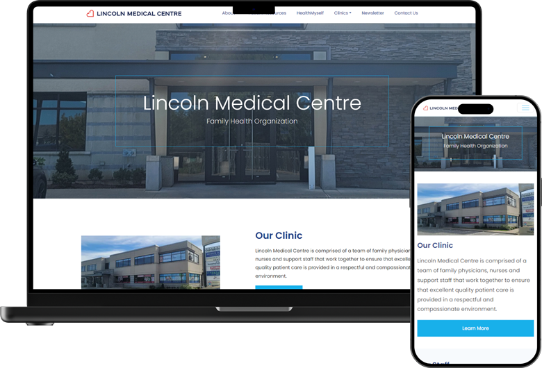 Niagara web design project: the Lincoln Medical Centre family practice website